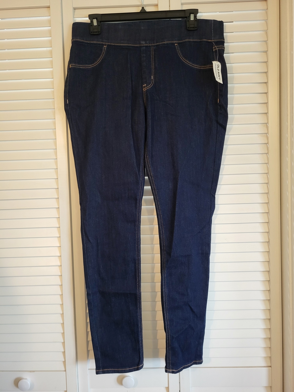 Old Navy Women’s Dark Blue Pull-On Stretch Jeans Jeggings Mid-Rise Petite